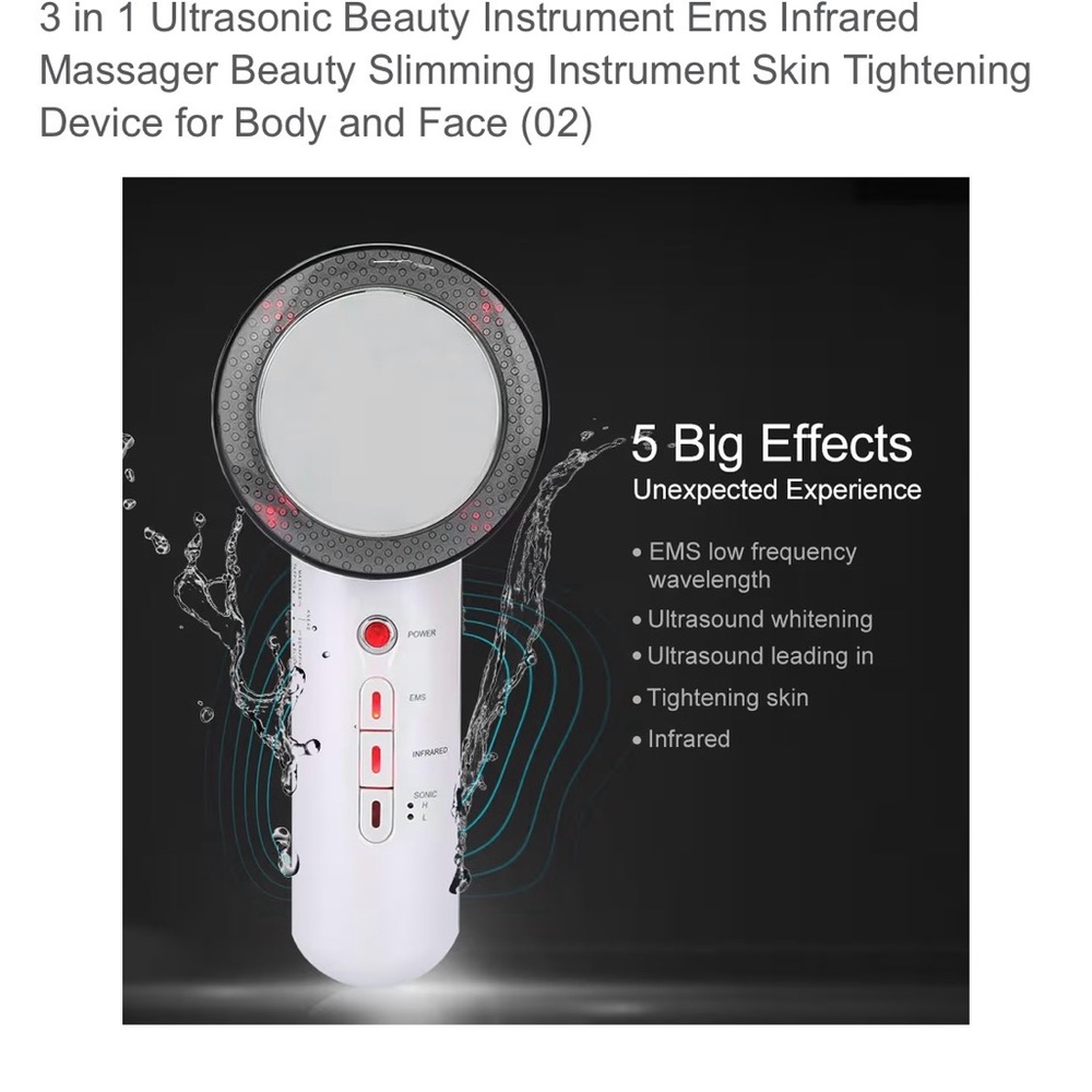 Ultrasonic Beauty Instrument with Infrared Massager and slimming.